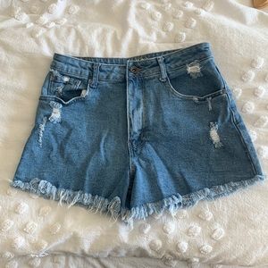 High Rise Denim Shorts